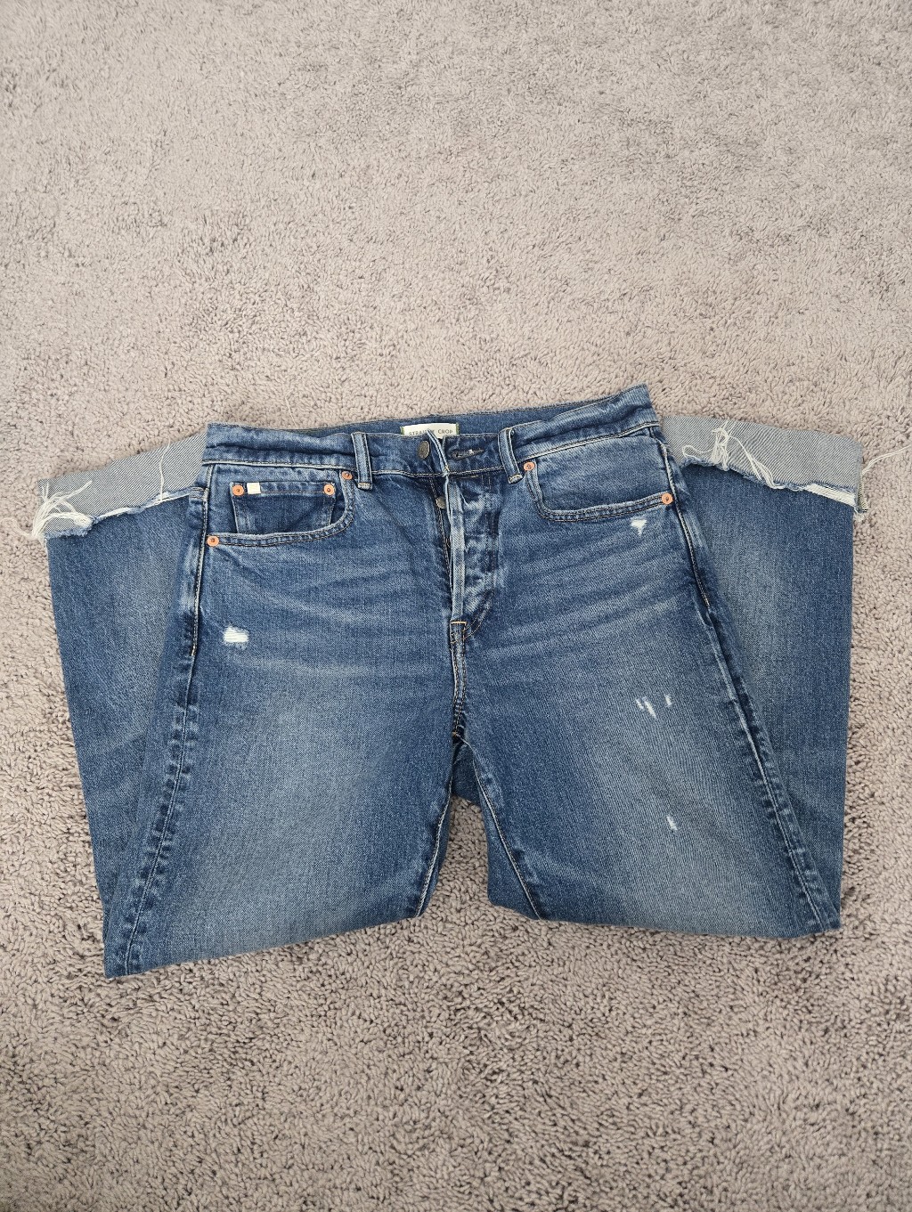 Ae 77 Premium Denim Straight Crop Jeans Size 6